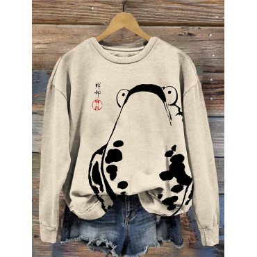 Unimpressed Frog Japanese Art Vintage Sweatshirt