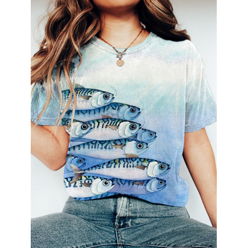 Vintage Japanese Fish Washed Cotton T-Shirt