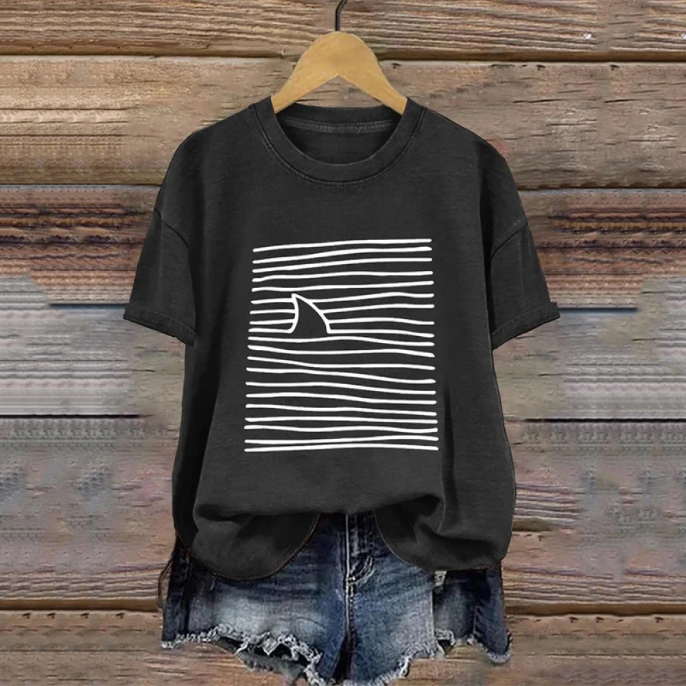 Women's Shark Week Marine Life Conservation Art Print T-shirt