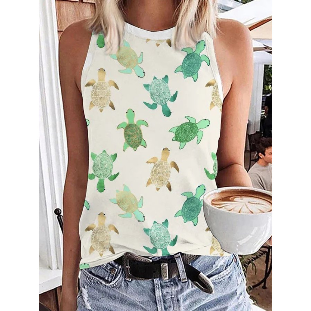 Women's Turtle Print Tank Top