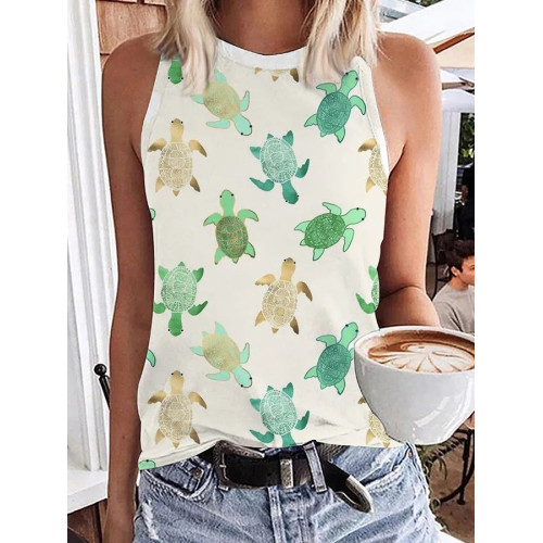 Women's Turtle Print Tank Top