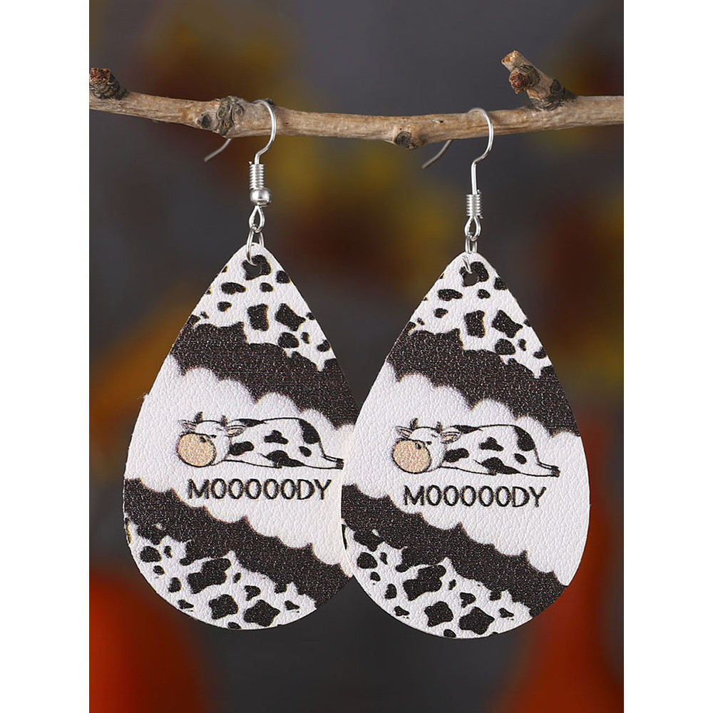 Casual Cow Mooooody Print Earrings