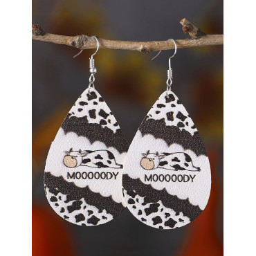 Casual Cow Mooooody Print Earrings