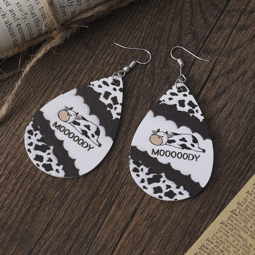 Casual Cow Mooooody Print Earrings