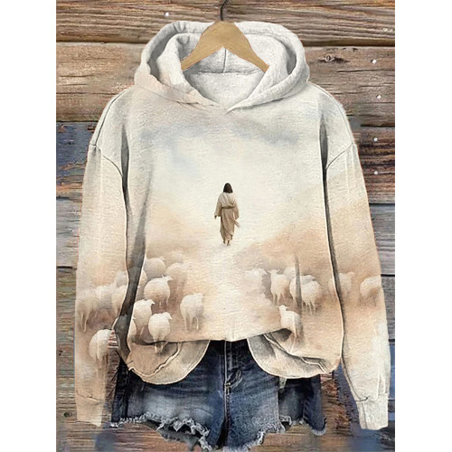 Christian Art Print Casual Cozy Hoodie