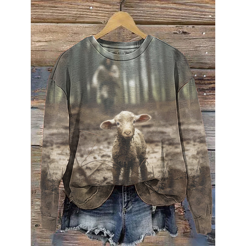 Christian Art Print Casual Cozy Sweatshirt