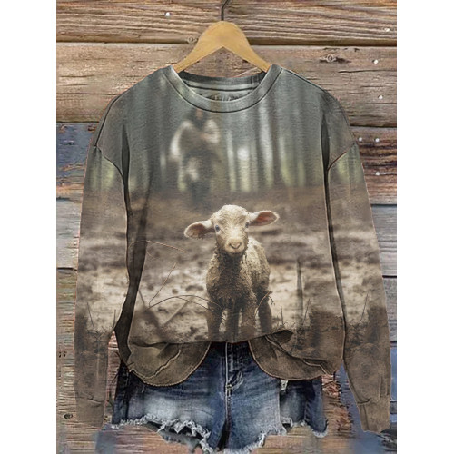 Christian Art Print Casual Cozy Sweatshirt