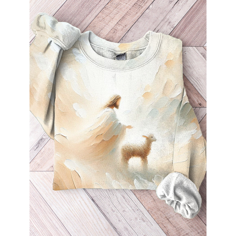Christian Faith Art Print Casual Cozy Sweatshirt