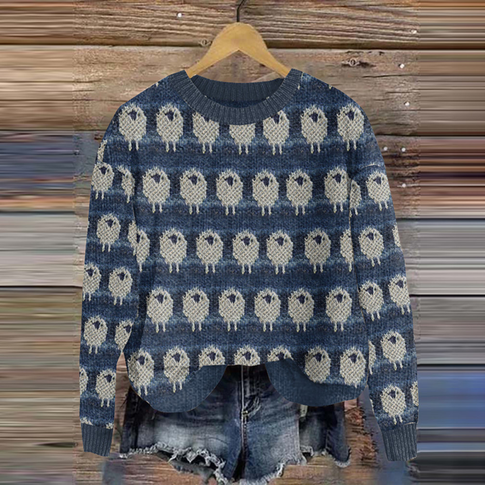 Cute Sheep Knitted Cozy Sweater