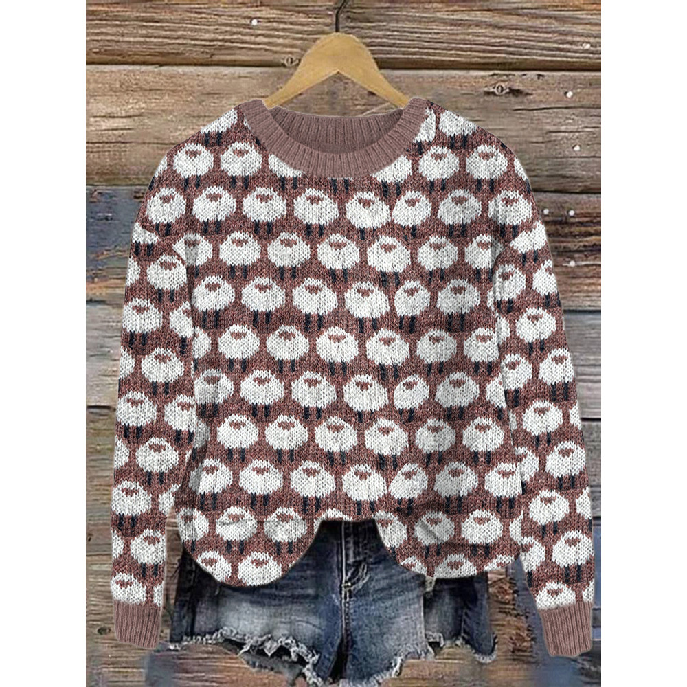 Cute Sheep Vintage Cozy Knit Sweater