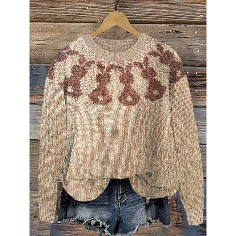 Cute bunny Cozy Soft Vintage Knit Sweater