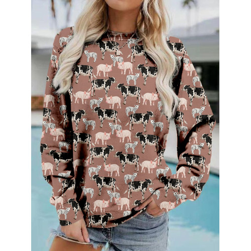 Farm Pals - Cow Pig Lamb Graphic Vintage Sweatshirt