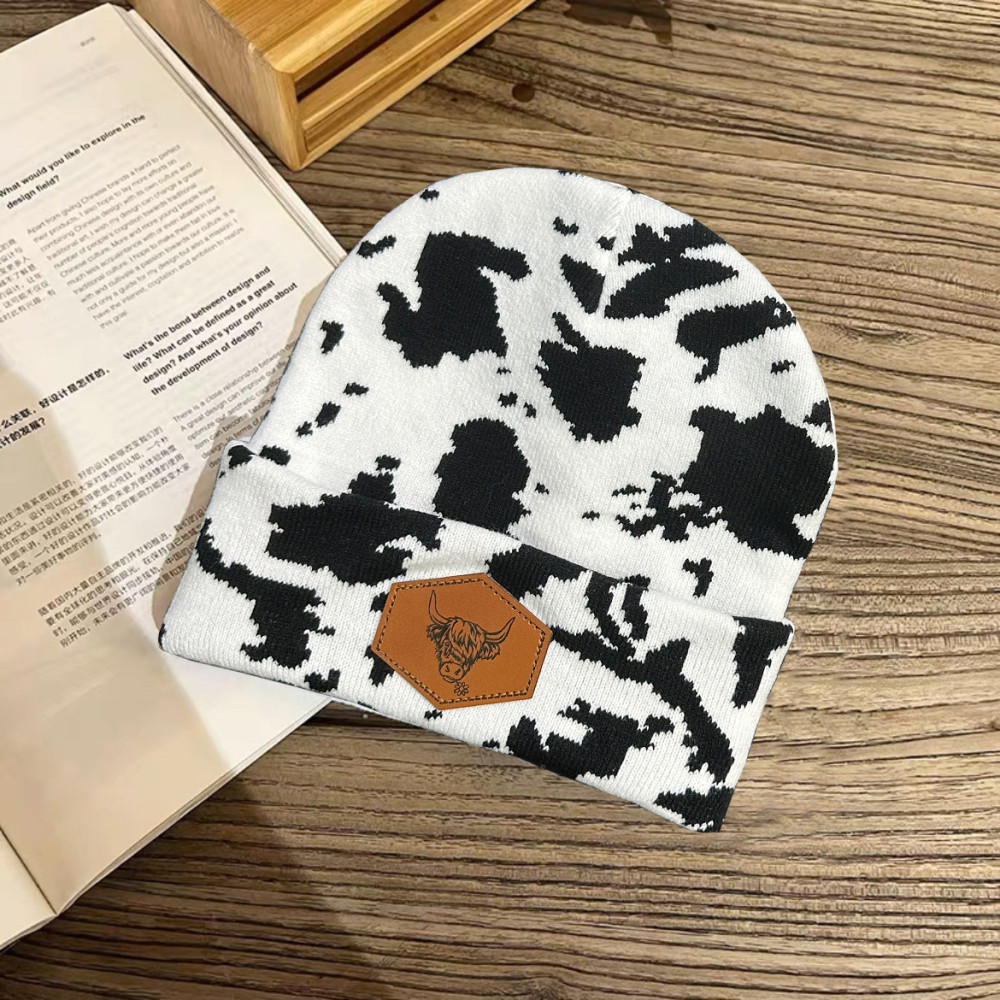 Fashion CowPrint Highland Cow Beanie