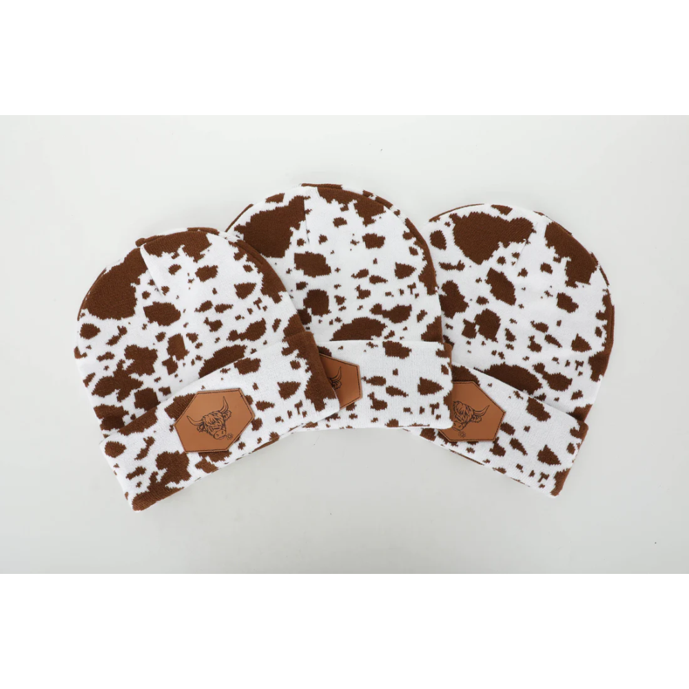 Fashion CowPrint Highland Cow Beanie