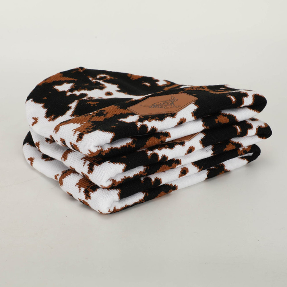 Fashion CowPrint Highland Cow Beanie