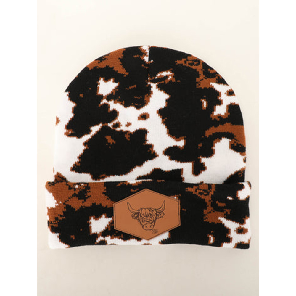 Fashion CowPrint Highland Cow Beanie