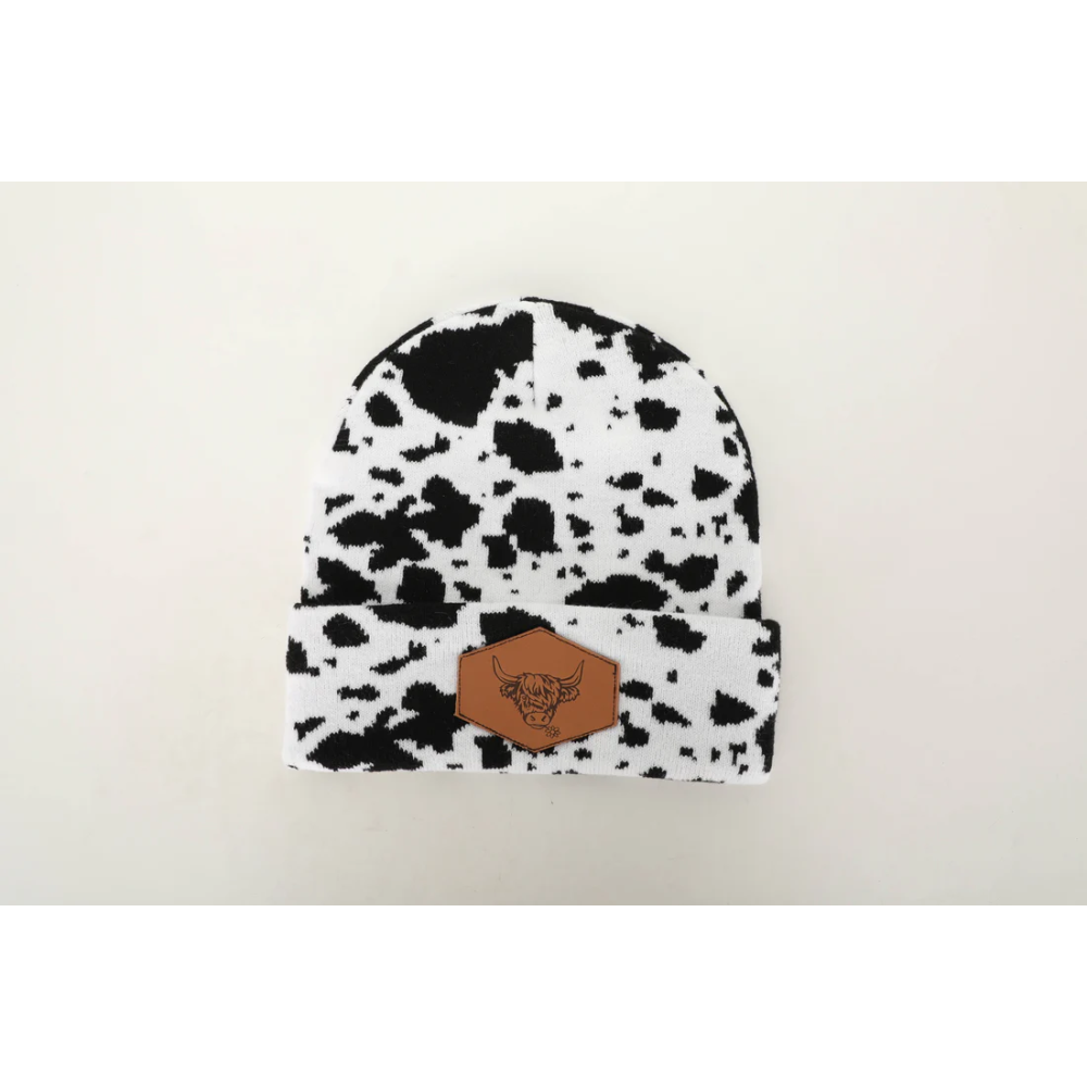 Fashion CowPrint Highland Cow Beanie