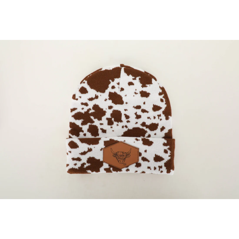 Fashion CowPrint Highland Cow Beanie