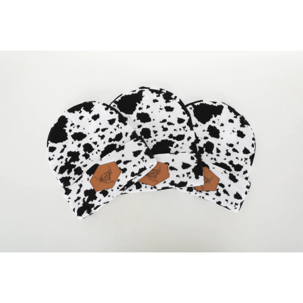 Fashion CowPrint Highland Cow Beanie