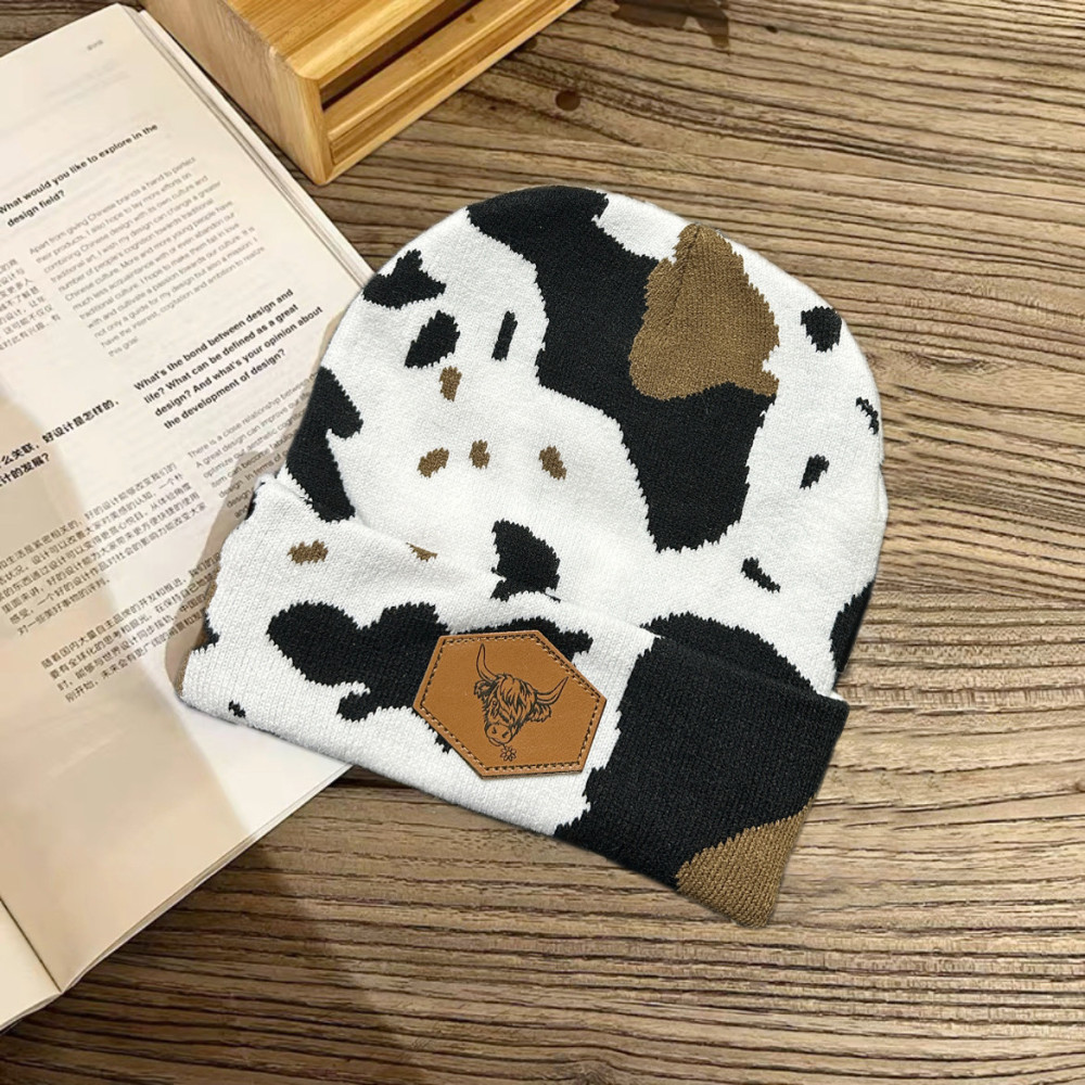 Fashion CowPrint Highland Cow Beanie