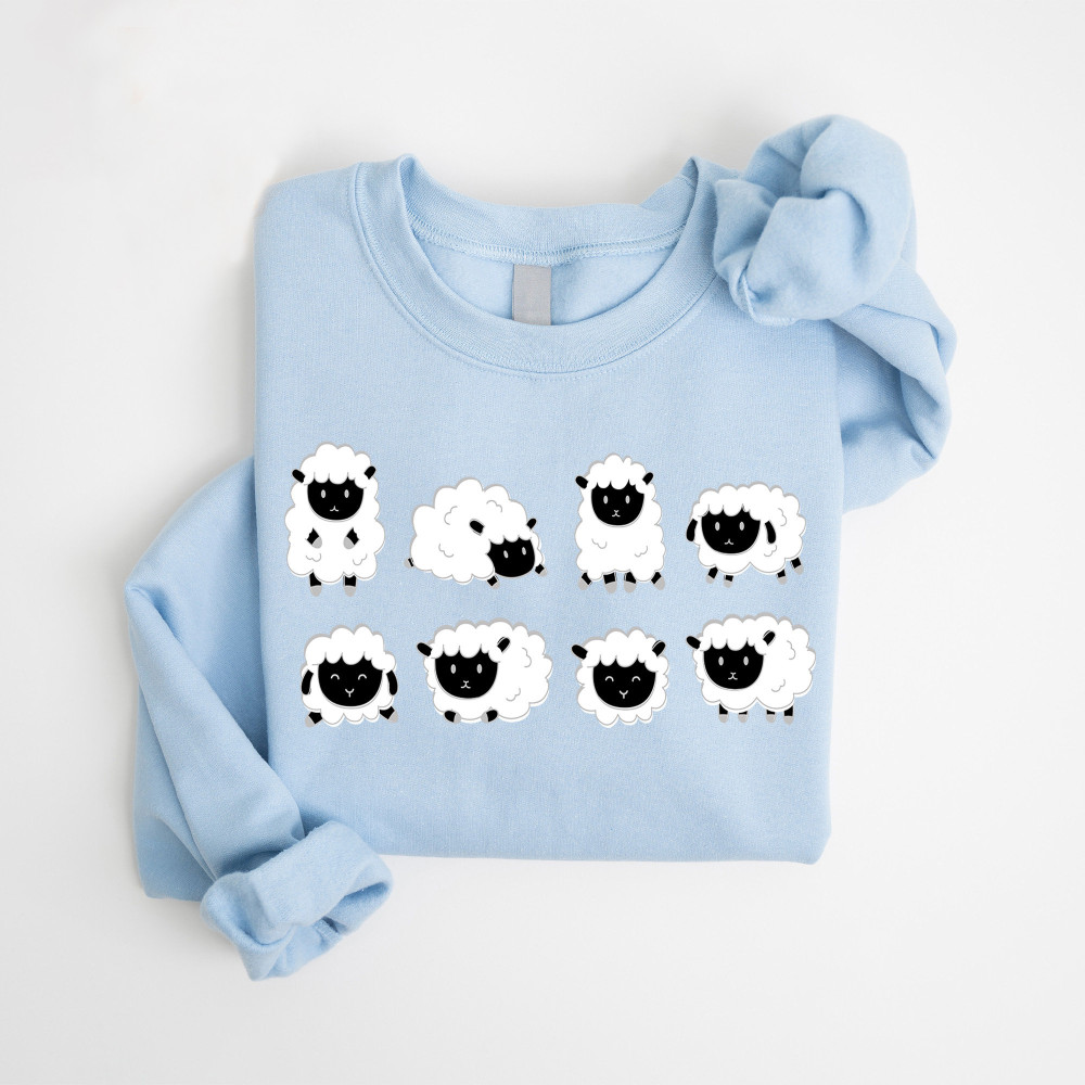 Funny Cute Sheep Print Casual Sweatshirt