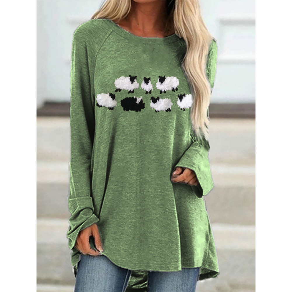 Fuzzy Sheep Fleece A Line T Shirt