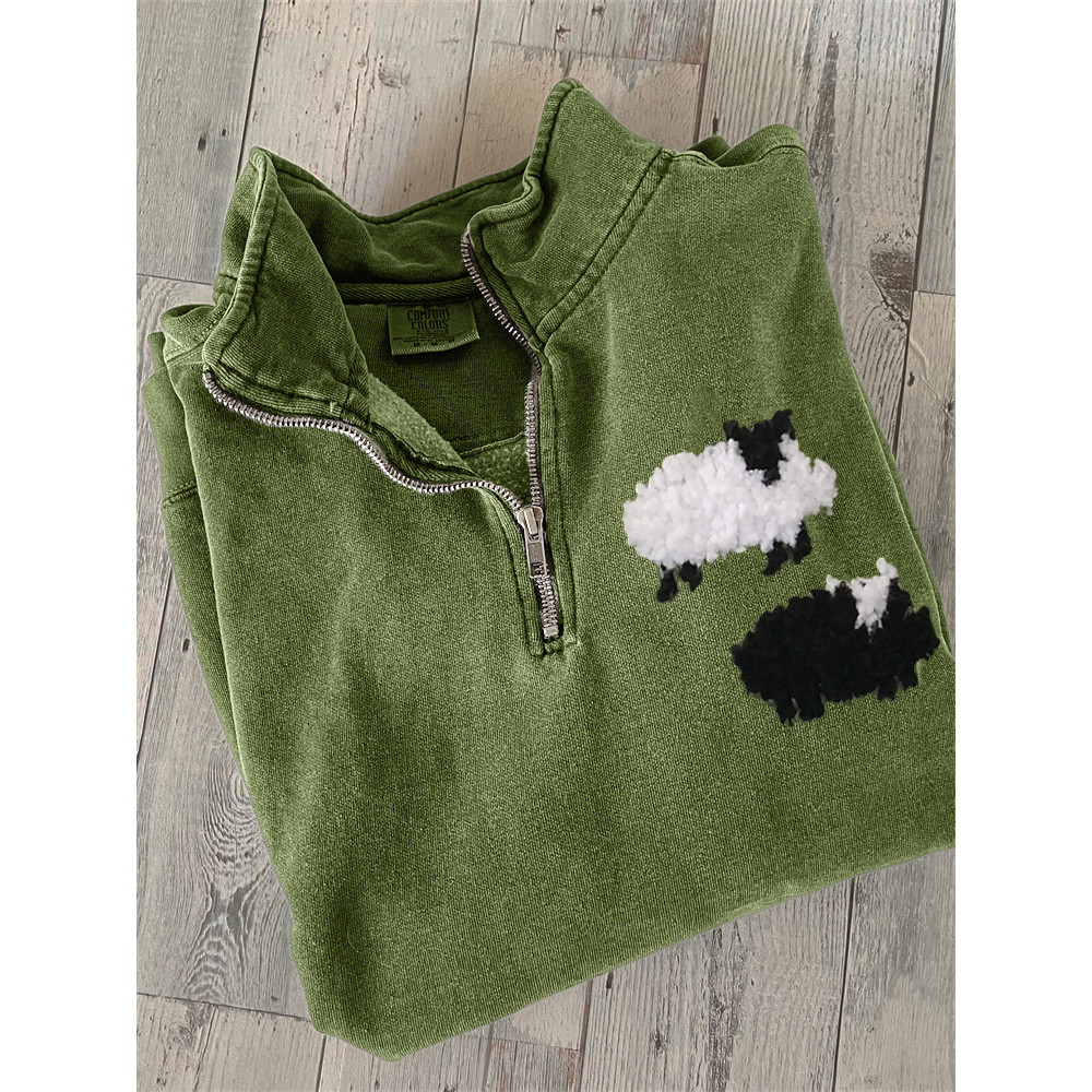 Fuzzy Sheep Fleece Zip Up Sweatshirt