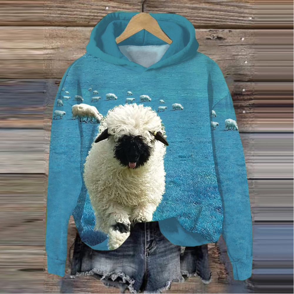 Greetings From The Stray Sheep Graphic Casual Cozy Hoodie