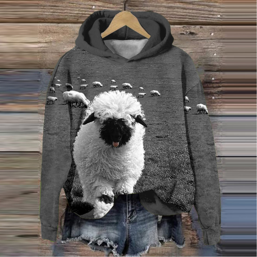 Greetings From The Stray Sheep Graphic Casual Cozy Hoodie