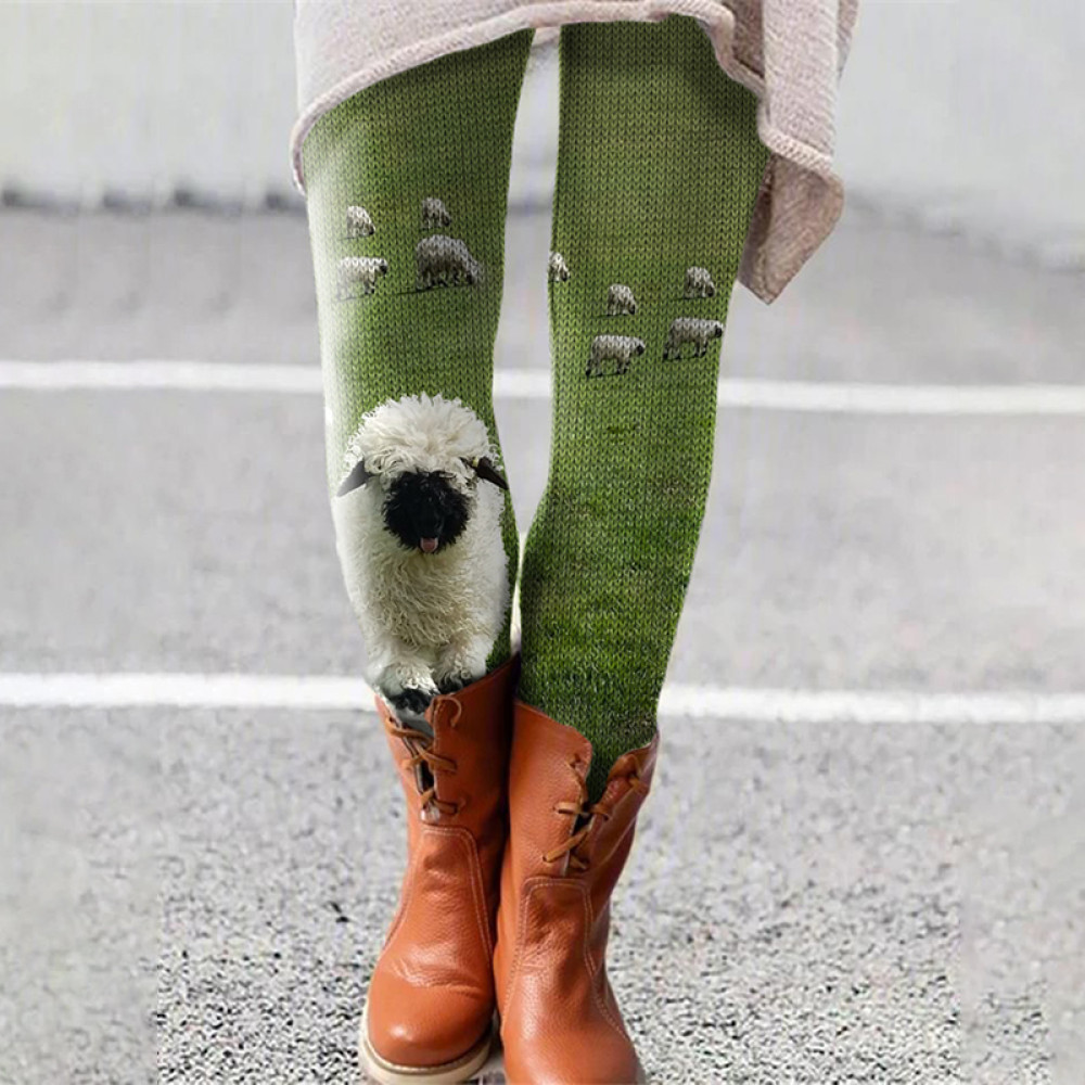 Greetings From The Stray Sheep Graphic Cozy Leggings