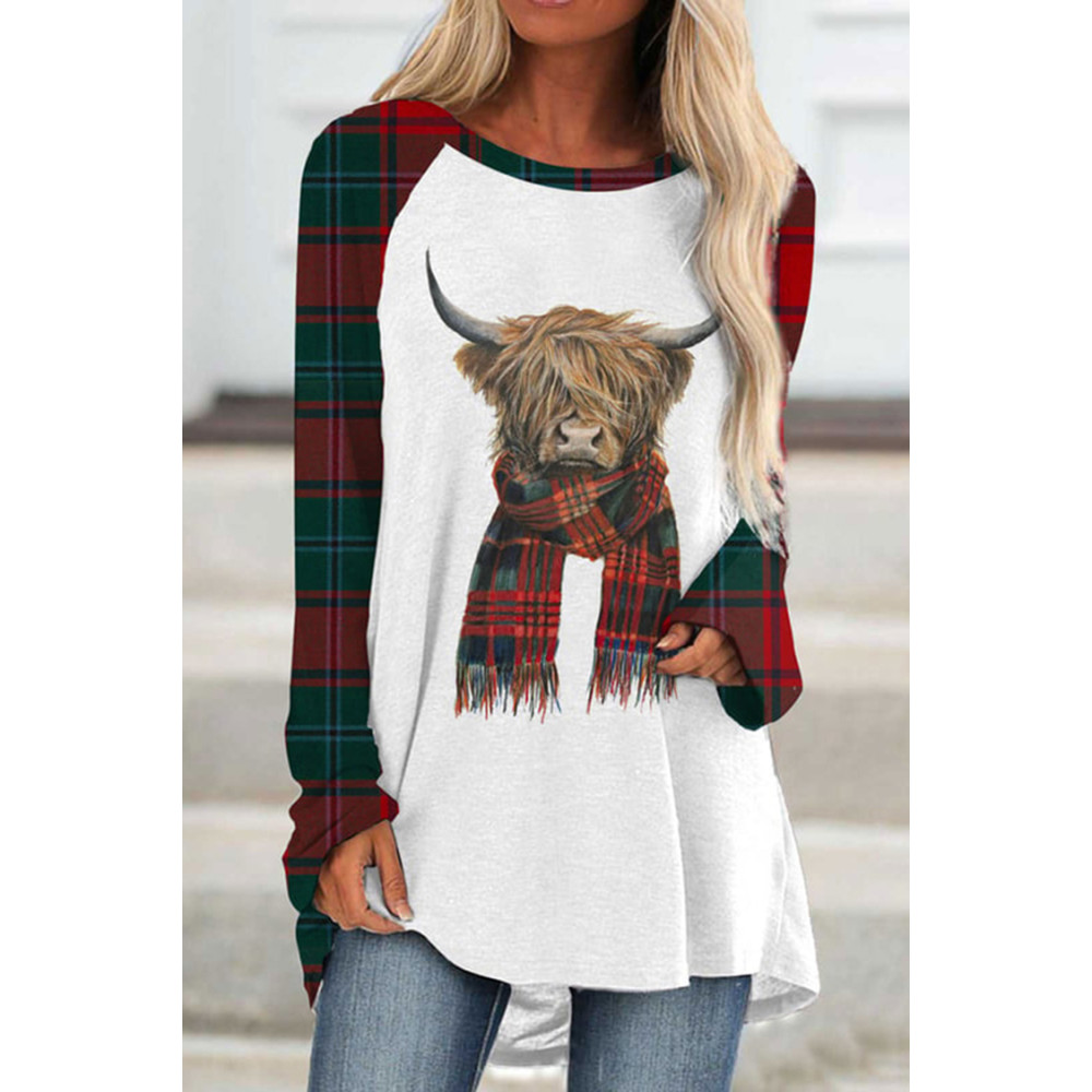 Highland Cow Casual Long Sleeve Tunic