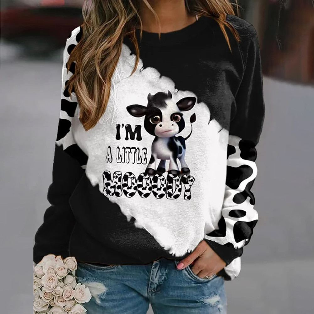 I'm A Little Mooody Calf Cow Crew Neck Sweatshirt