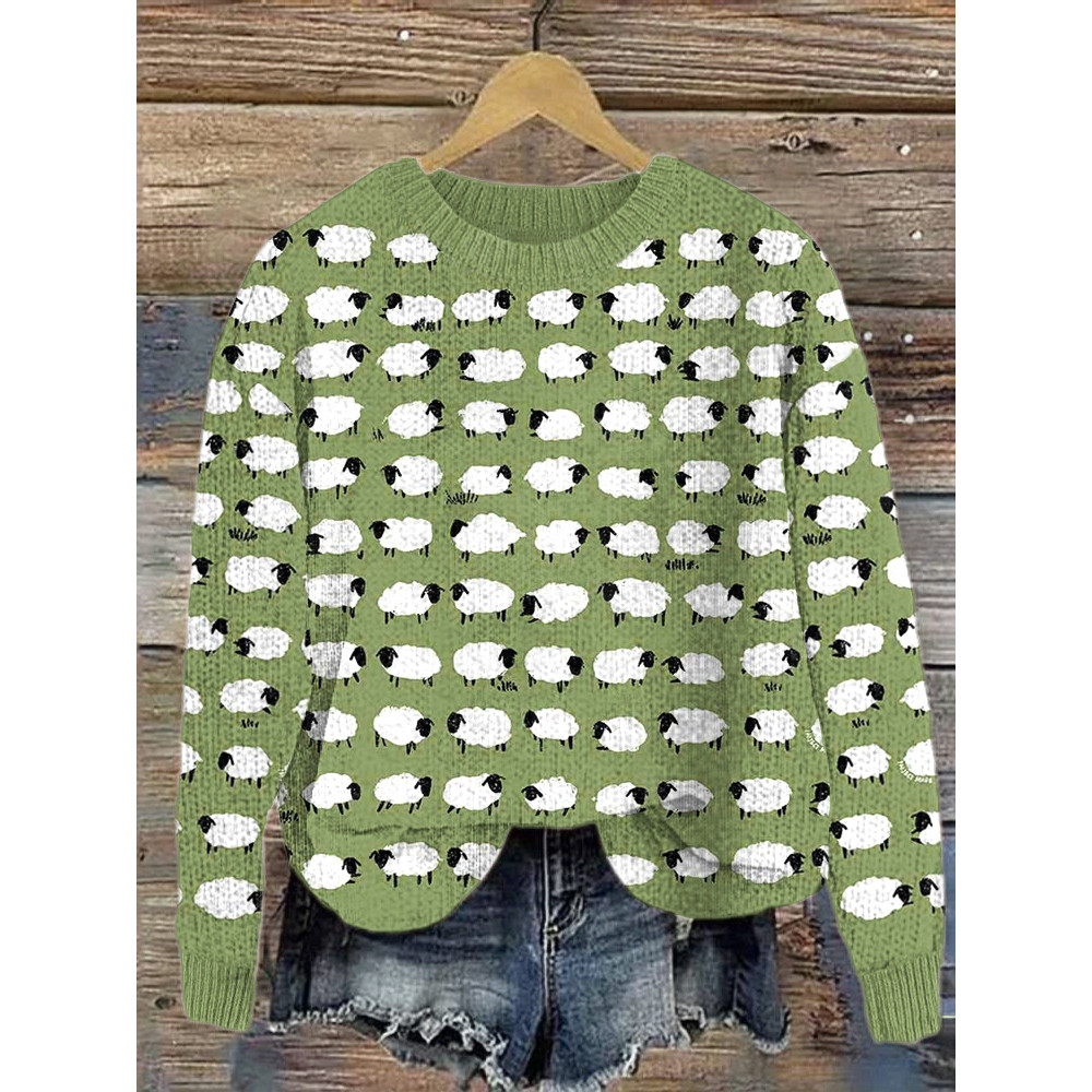 Jesus Leaves the 99 Sheep Casual Cozy Knit Sweater