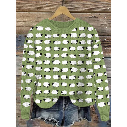 Jesus Leaves the 99 Sheep Casual Cozy Knit Sweater