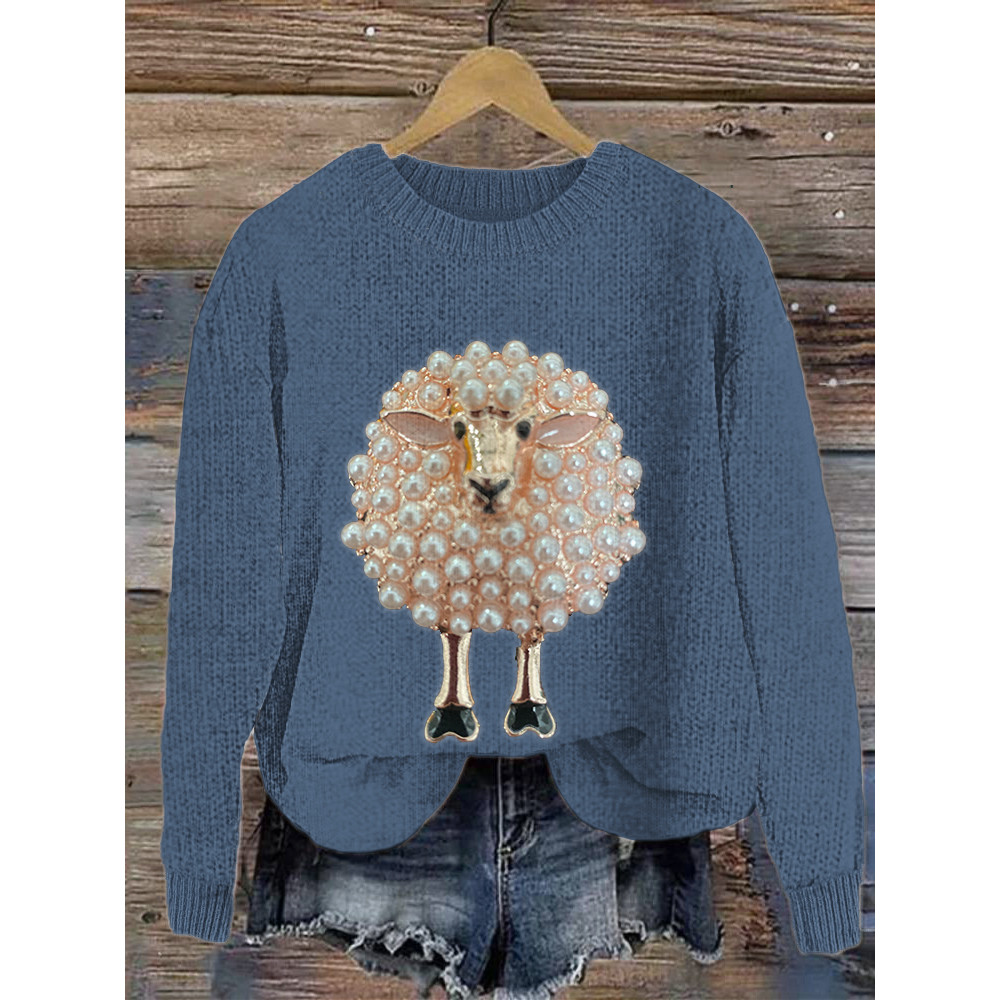 Jewel Sheep Casual Cozy Knit Sweater