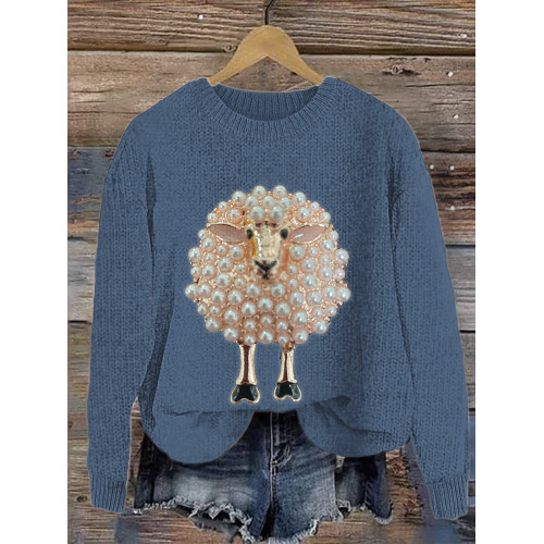 Jewel Sheep Casual Cozy Knit Sweater