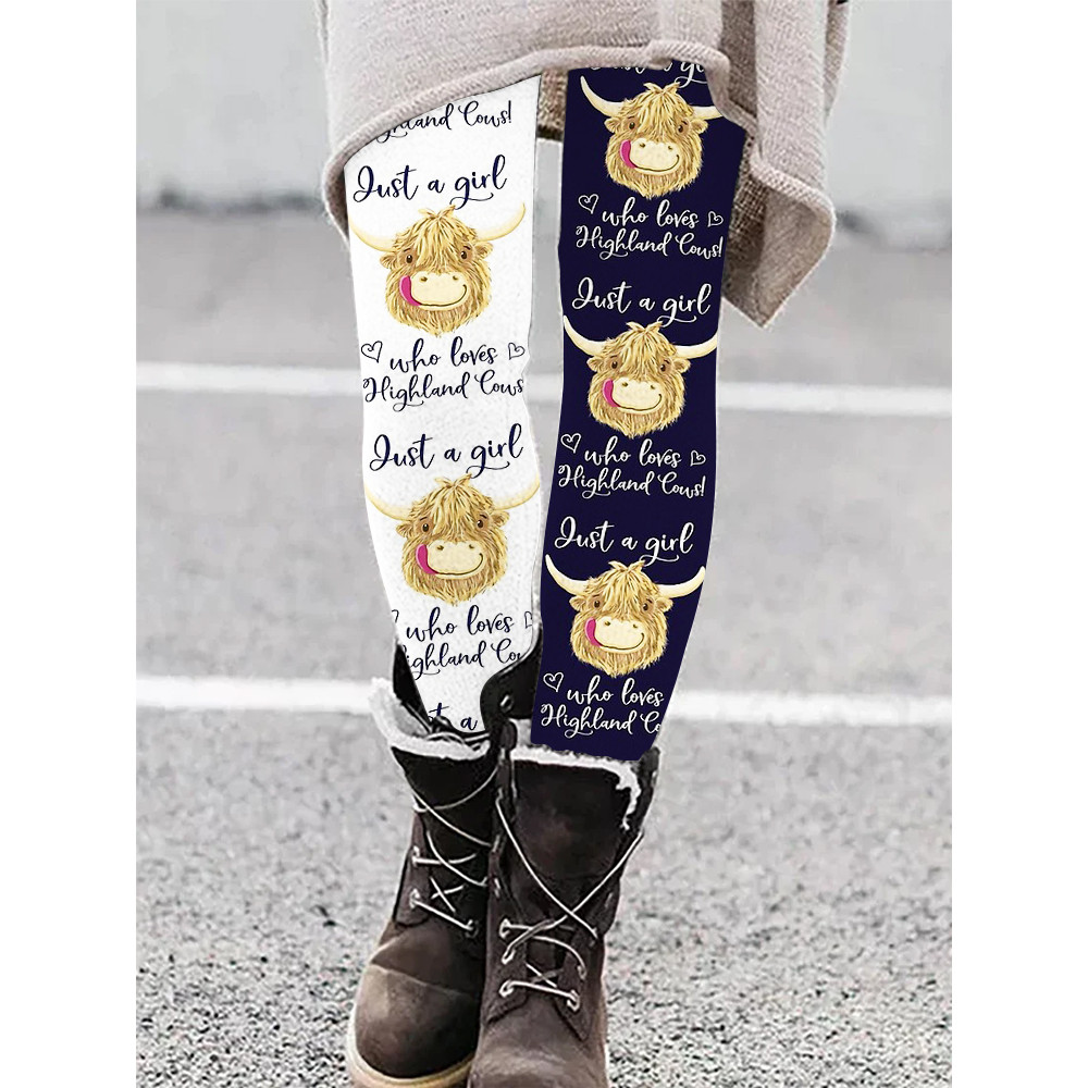Just A Girl Who Loves Highland Cows Casual Leggings