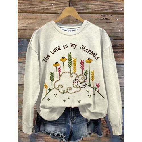 The Lord is my Shepherd Embroidered Cozy Sweatshirt
