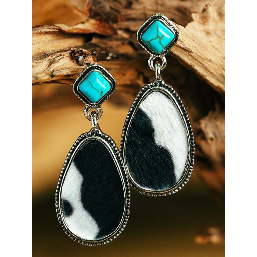 Vintage Cow Turquoise Earrings