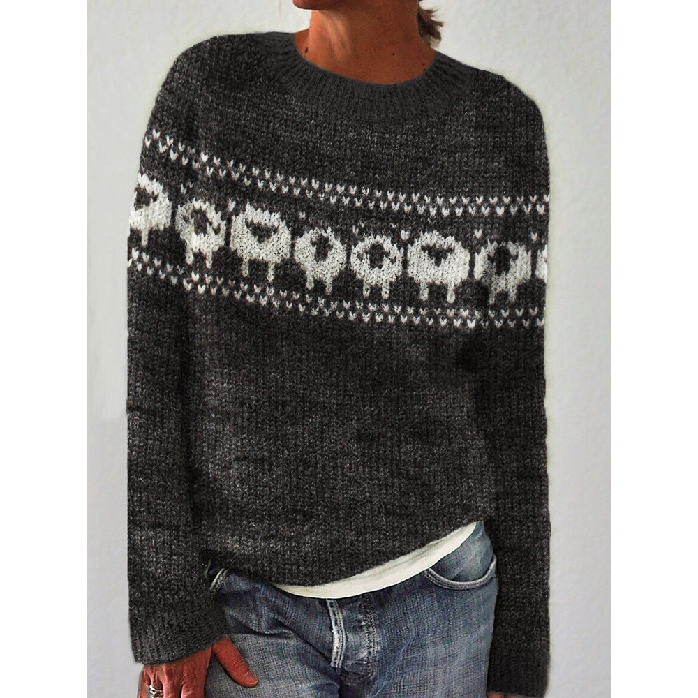 Vintage Sheep Inspired Cozy Knit Sweater