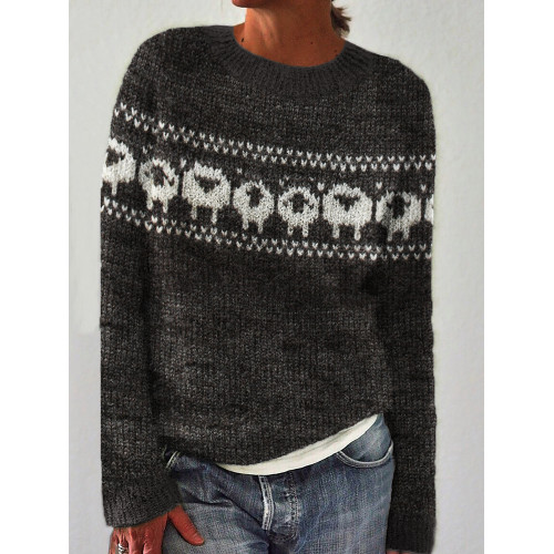 Vintage Sheep Inspired Cozy Knit Sweater