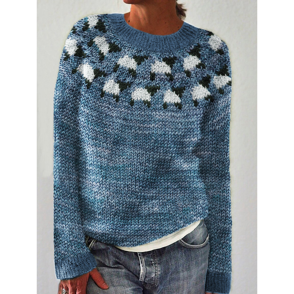 Vintage Sheep Inspired Cozy Knit Yoke Sweater
