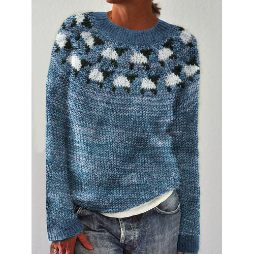 Vintage Sheep Inspired Cozy Knit Yoke Sweater