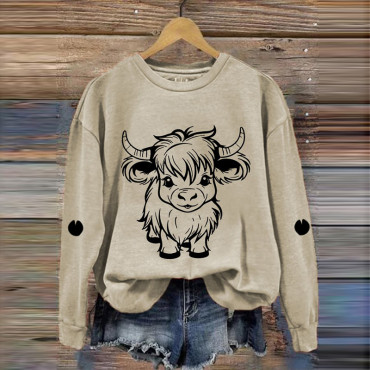Women's Cute Highland Cow Casual Sweatshirt
