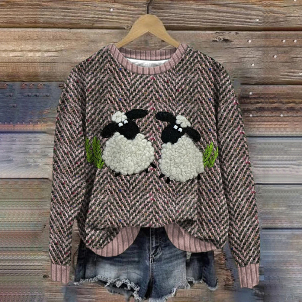 Women's Cute Sheep Print Sweatshirt