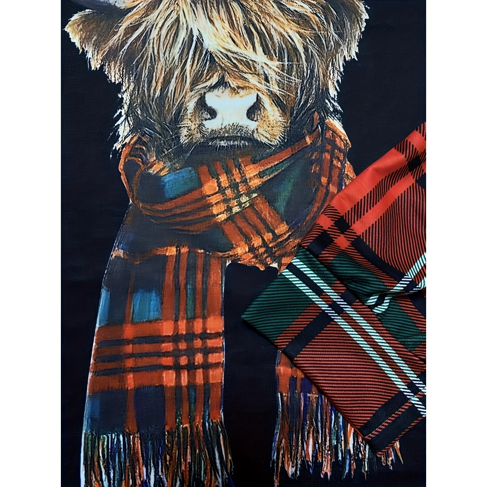Women's Highland Cow Bull Head Print Casual Sweatshirt