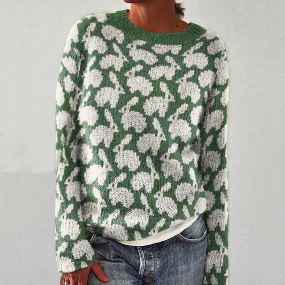 Women's Lovely Rabbit Animal Cozy Sweater