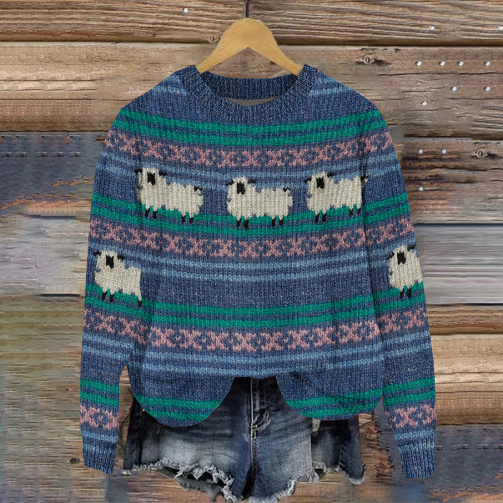 Women's Lovely Sheep Animal Cozy Casual Sweater