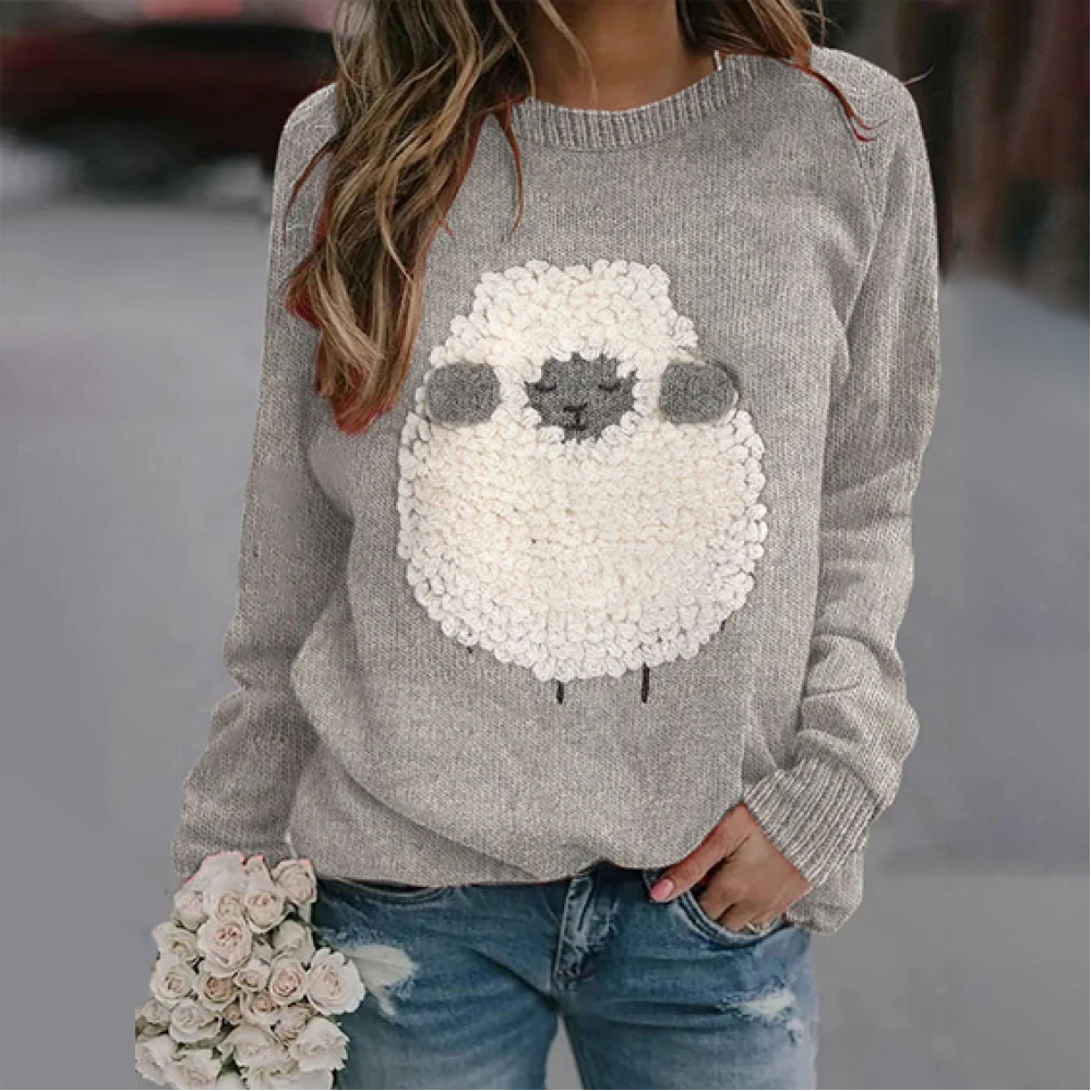 Women's Lovely Sheep Animal Sheep Print Sweatshirt