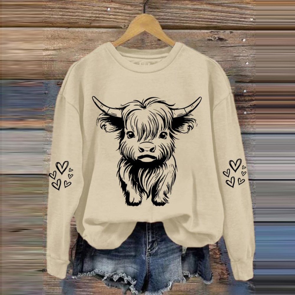 Women's Lucky Highland Cow Casual Sweatshirt